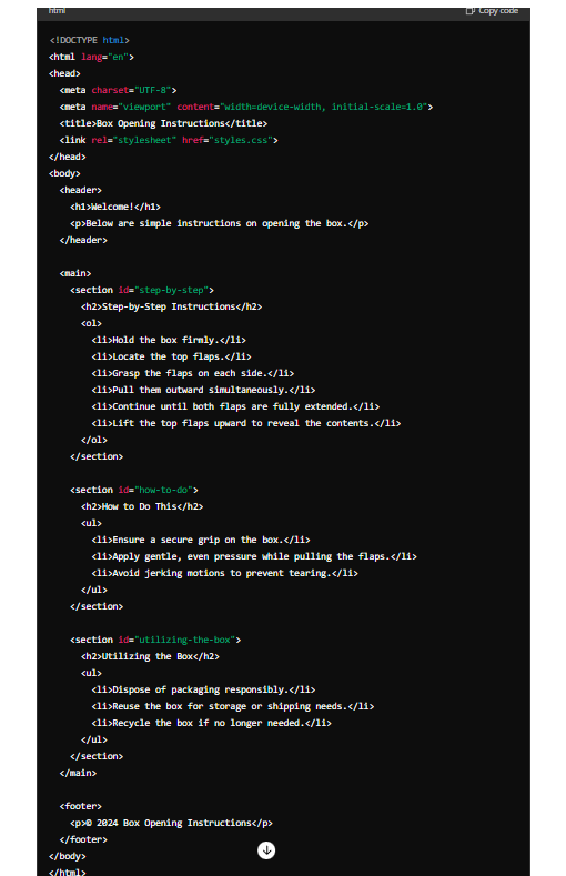 Chat GPT Response HTML