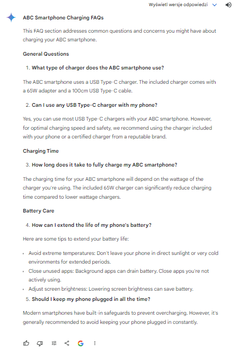 Gemini FAQ Response